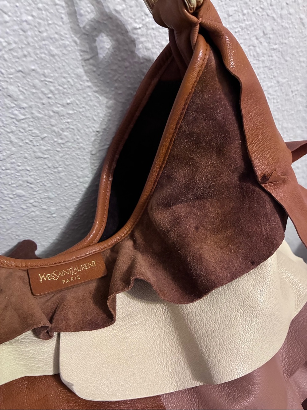 Yves Saint Laurent Mombasa St. Tropez Ruffle Hobo Bag — Tom Ford Era - Picture 8 of 11